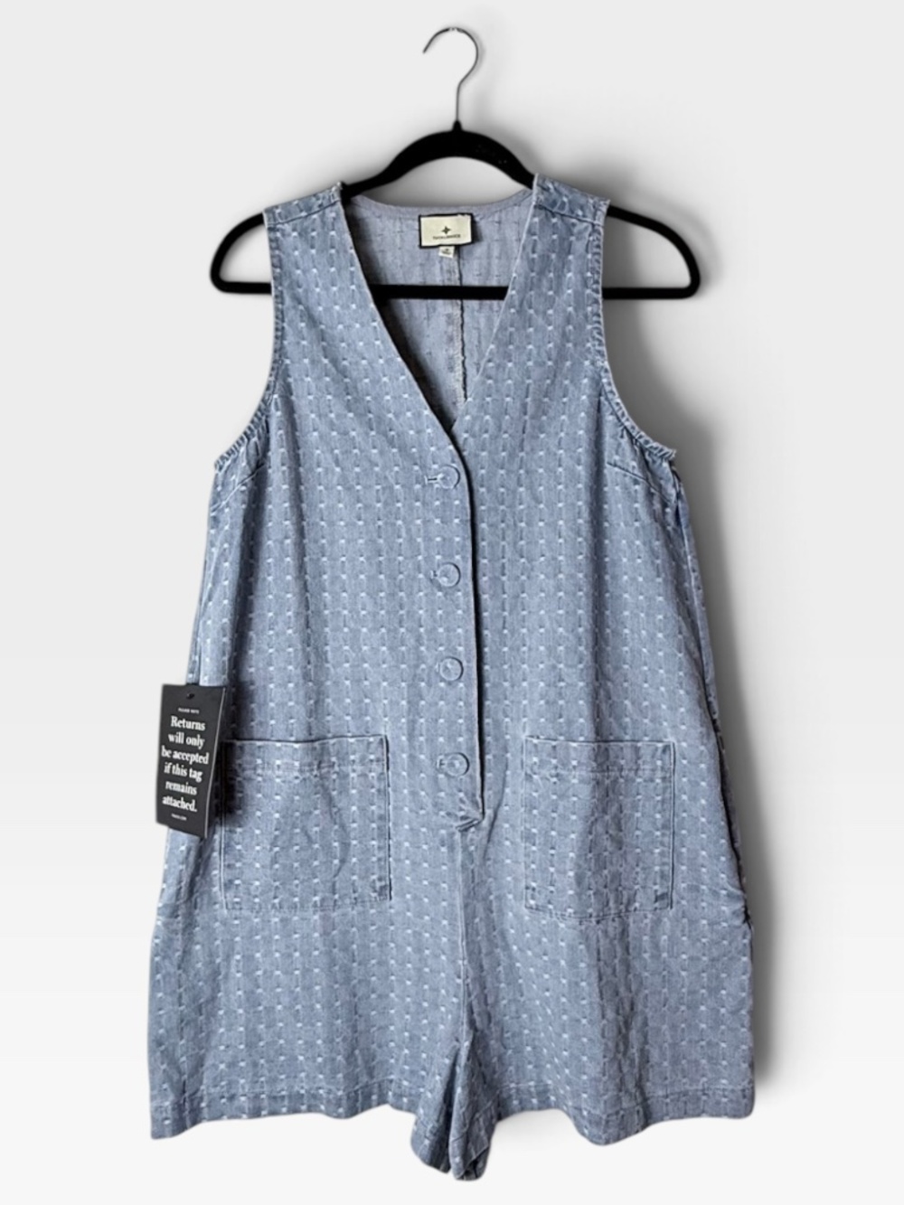 Tuckernuck Myla Romper Women's Size Small Blue Denim NWT (Z)